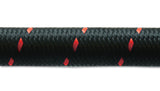 5ft Roll of Black Red Nylon Braided Flex Hose; AN Size: -8, Hose ID 0.44