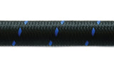 5ft Roll of Black Blue Nylon Braided Flex Hose; AN Size: -12; Hose ID 0.68