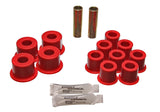 Leaf Spring Bushing Set; Red; Rear; Performance Polyurethane;