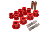 Leaf Spring Bushing Set; Red; Rear; Performance Polyurethane;