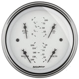 Traditional incandescent lighting illuminates around the perimeter of the dial