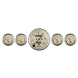 Traditional incandescent lighting illuminates around the perimeter of the dial