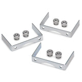 Includes 3 aluminum mounting brackets, 6 lockwashers, and 6 aluminum thumb nuts.