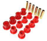 Leaf Spring Bushing Set; Red; Front; Performance Polyurethane;