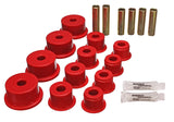 Leaf Spring Bushing Set; Red; Rear; Performance Polyurethane;