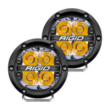 360-Series 4 Inch Off-Road LED Light, Spot Beam, Amber Backlight, Pair