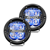 360-Series 4 Inch Off-Road LED Light, Spot Beam, Blue Backlight, Pair