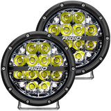 360-Series 6 Inch Off-Road LED Light, Spot Beam, White Backlight, Pair