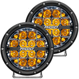 360-Series 6 Inch Off-Road LED Light, Spot Beam, Amber Backlight, Pair