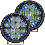 360-Series 6 Inch Off-Road LED Light, Spot Beam, Blue Backlight, Pair