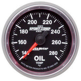 GAUGE, OIL TEMP, 2 1/16in, 140-280deg F, DIGITAL STEPPER MOTOR, SPORT-COMP II