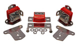 Motor And Transmission Mount; Red; Chrome Finish; Performance Polyurethane;