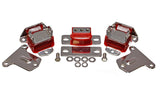 Motor And Transmission Mount; Red; Chrome Finish; Performance Polyurethane;