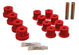 Leaf Spring Bushing Set; Red; Rear; Performance Polyurethane;