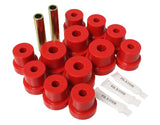 Leaf Spring Bushing Set; Red; Rear; Performance Polyurethane;