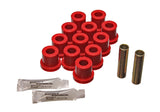 Leaf Spring Bushing Set; Red; Rear; Performance Polyurethane;