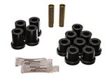 Leaf Spring Bushing Set; Black; Rear; Performance Polyurethane;