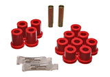 Leaf Spring Bushing Set; Red; Rear; Performance Polyurethane;