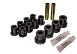 Leaf Spring Bushing Set; Black; Rear; Performance Polyurethane;