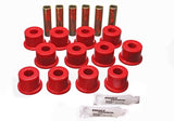 Leaf Spring Bushing Set; Red; Rear; Performance Polyurethane;