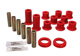 Leaf Spring Bushing Set; Red; Rear; Performance Polyurethane;