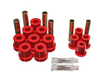 Leaf Spring Bushing Set; Red; Front; Performance Polyurethane;