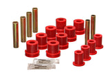 Leaf Spring Bushing Set; Red; Front; Performance Polyurethane;