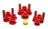 Leaf Spring Bushing Set; Red; Rear; Performance Polyurethane;