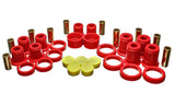 Control Arm Bushing Set; Red; Rear; Performance Polyurethane;