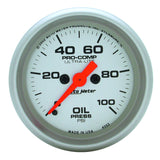 GAUGE, OIL PRESSURE, 2 1/16in, 100PSI, DIGITAL STEPPER MOTOR, ULTRA-LITE