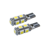 T10 9 LED 3 Chip SMD Bulbs (Pair) - Cool White