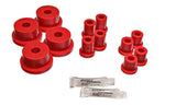 Leaf Spring Bushing Set; Red; Rear; Performance Polyurethane;