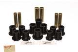 Leaf Spring Bushing Set; Black; Rear; Performance Polyurethane;