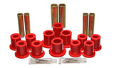 Leaf Spring Bushing Set; Red; Rear; Performance Polyurethane;