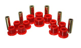 Leaf Spring Bushing Set; Red; Rear; Performance Polyurethane;