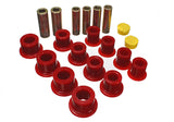 Leaf Spring Bushing Set; Red; Front; Performance Polyurethane;