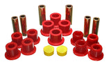 Leaf Spring Bushing Set; Red; Rear; Performance Polyurethane;