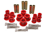 Leaf Spring Bushing Set; Red; Rear; Performance Polyurethane;