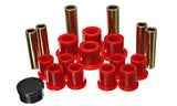 Leaf Spring Bushing Set; Red; Rear; Performance Polyurethane;