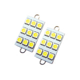 44mm 6 LED 3 Chip, Loop Festoon Bulbs, White, Pair