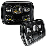 7x6 in. 40W Replacement LED Headlight, Black Bezel, 6000K, Pair