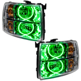 SMD Pre-Assembled Headlights, Round Style, Green