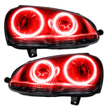 SMD Pre-Assembled Headlights, Chrome Bezel, Red