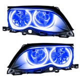 SMD Pre-Assembled Headlights, Black Bezel, Blue