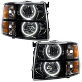 SMD Pre-Assembled Headlights, Black, Round Style, White