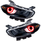 SMD Pre-Assembled Headlights, HID Style, Black, Red