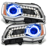 SMD Pre-Assembled Headlights, Non-HID, Chrome Bezel, Blue