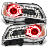 SMD Pre-Assembled Headlights, Non-HID, Chrome Bezel, Red