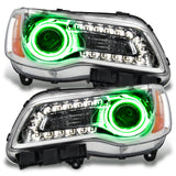 SMD Pre-Assembled Headlights, Non-HID, Chrome Bezel, Green