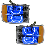 SMD Pre-Assembled Headlights, Round Ring Design, Blue